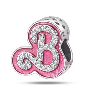 Pink Barbie 'B' Bead Charm S925 Discontinued, Fits on Bracelets and Necklaces